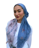 TYED Blue/Pink Multi Chain Adjustable Pre-tied Bandanna with Velvet Grip Myselflingerie.com