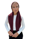 TYED Maroon Shimmer Adjustable Pre-tied Bandanna with Velvet Grip