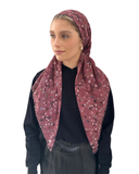TYED Mauve Floral Adjustable Pre-tied Bandanna with Velvet Grip Myselflingerie.com