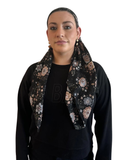 TYED Nude Floral Adjustable Pre-tied Bandanna with Velvet Grip