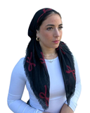 TYED Black/Red Bow Adjustable Pre-tied Bandanna with Velvet Grip Myselflingerie.com