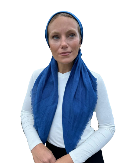 TYED Blue Shimmer Adjustable Pre-tied Bandanna with Velvet Grip Myselflingerie.com