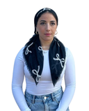TYED White Bow Square Scarf Myselflingerie.com