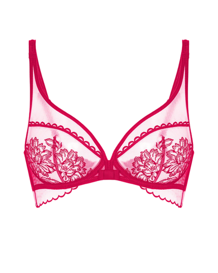 Simone Perele 1G2319 Cranberry Romance Plunge Underwire Bra Myselflingerie.com