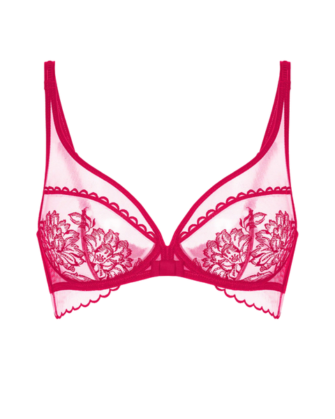 Simone Perele 1G2319 Cranberry Romance Plunge Underwire Bra Myselflingerie.com