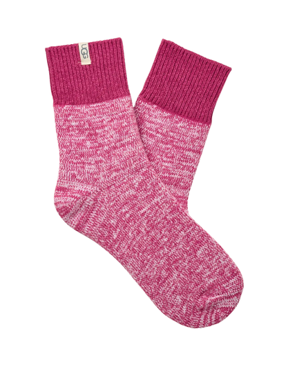 UGG 1153340 Chroma Pink Rib Knit Slouchy Quarter Socks Myselflingerie.com