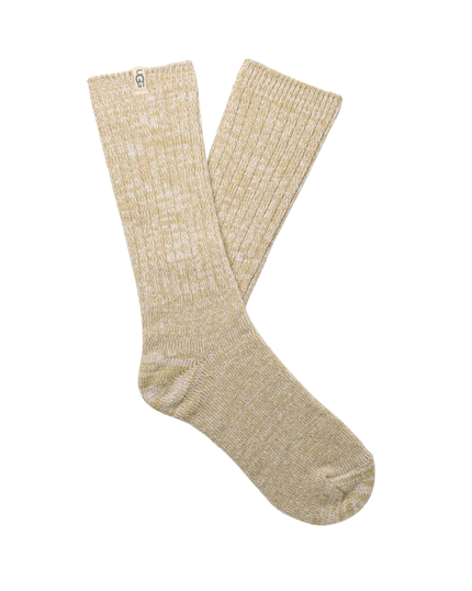 UGG 1014832 Muted Brass Rib Knit Slouchy Crew Socks Myselflingerie.com