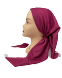 It's Younique Solid Pink White Border Pre-Tied Open Back Bandanna with Velvet Grip