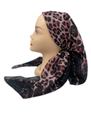 It's Younique Red Leopard Pre-Tied Open Back Bandanna with Velvet Grip