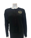 Sparrow S-7336 Black Ribbed Modal Cardigan with Emblem Myselflingerie.com