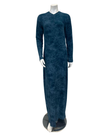Angelice S-7259 Peacock Modest V Neck Ribbed Modal Nightgown Myselflingerie.com