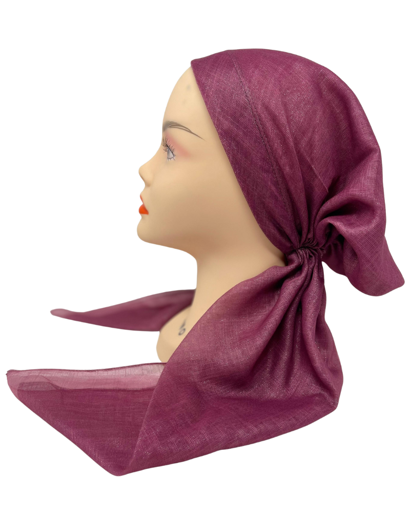 It's Younique PP-SHIM-RAS Raspberry Pink Shimmer Pre-Tied Bandanna with Velvet Grip Myselflingerie.com