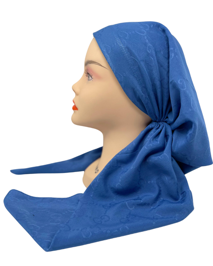 It's Younique PP-GUC-BL Chalk Blue Gucci Inspired Pre-Tied Bandanna with Velvet Grip Myselflingerie.com