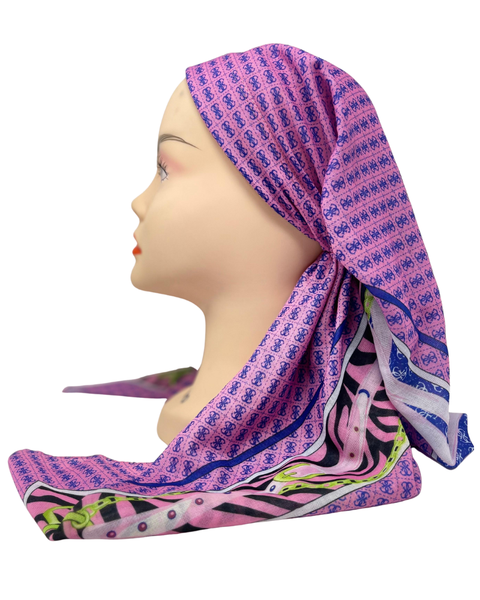 It's Younique OB-GUCBE-PNK Gucci Inspired Belts Pink Pre-Tied Open Back Bandanna with Velvet Grip Myselflingerie.com