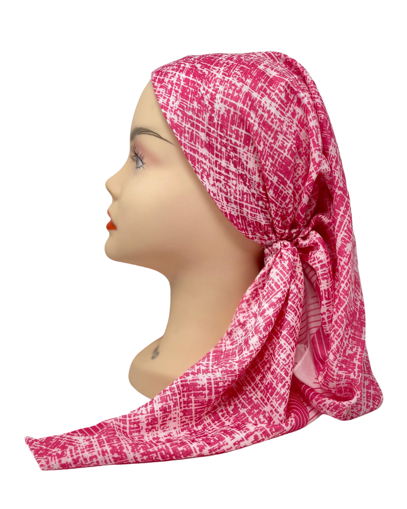 It's Younique OB-ARR-PK Pink and White Arrows Pre-Tied Open Back Bandanna with Velvet Grip Myselflingerie.com