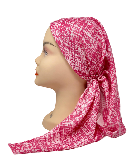 It's Younique OB-ARR-PK Pink and White Arrows Pre-Tied Open Back Bandanna with Velvet Grip Myselflingerie.com