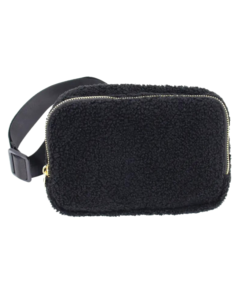 MaviBandz 8127 Varsity Collection Black Sherpa Fanny Waist Pack Belt Bag Myselflingerie.com