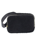 8127 Varsity Collection Black Sherpa Fanny Waist Pack Belt Bag