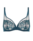 Simone Perele 15C319 Prestige Blue Saga Sheer Plunge Underwire Bra Myselflingerie.com
