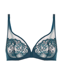 Simone Perele Prestige Blue Saga Sheer Plunge Underwire Bra