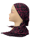 Triple Up BUL992 Raspberry Leopard Print Unlined Pre-Tied Bandanna Myselflingerie.com