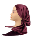 Triple Up BUL1012 Mauve Velvet Paisley Unlined Pre-Tied Bandanna Myselflingerie.com