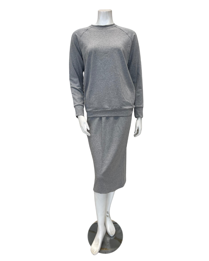 Jackie O' 2PC-TSHIRT-GRY Grey Lounger Top & Skirt Set Myselflingerie.com
