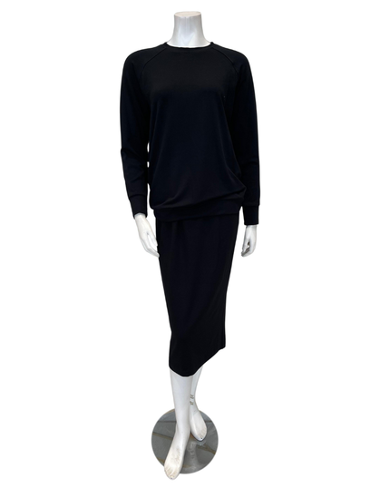 Jackie O' 2PC-TSHIRT-BLK Black Lounger Top & Skirt Set Myselflingerie.com