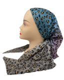 It's Younique Grey Shimmer Animal Print Pre-Tied Open Back Bandanna with Velvet Grip