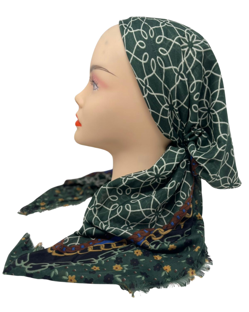 It's Younique PP-CHA-GN Green Chains Border Pre-Tied Bandanna with Velvet Grip Myselflingerie.com