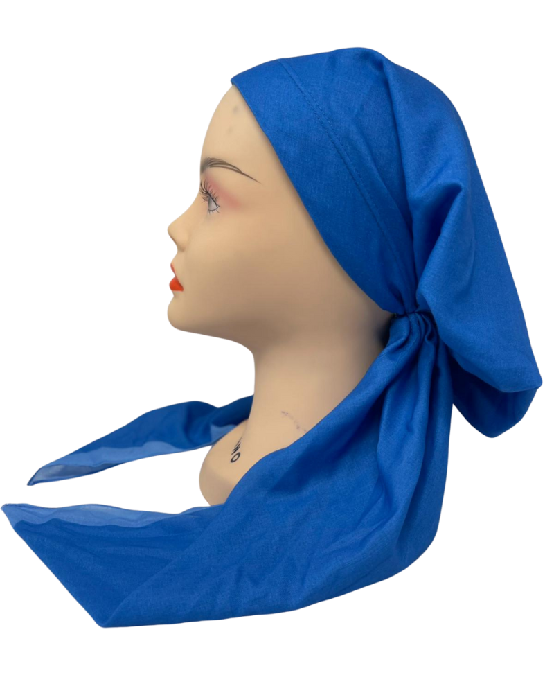 It's Younique PP-SO-RB Solid Royal Blue Border Pre-Tied Bandanna with Velvet Grip Myselflingerie.com