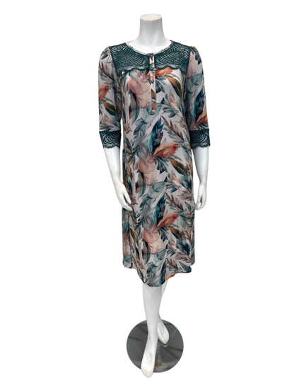 Oh! Zuza B49 Floral Print Ribbed Button Down Modal Nightshirt Myselflingerie.com