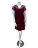Oh! Zuza 4515 Red Wine Sheer Lace Neck Modal Nightshirt Myselflingerie.com