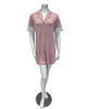 Oh! Zuza 4507 Dusty Pink Collar with Lace V Neck Modal Nightshirt Myselflingerie.com