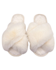 Drifwoo QKX003-I Ivory Crossover Fluffy Slides Myselflingerie.com