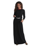 Ellwi Color Block Drawstring Black Cotton Nursing Nightgown