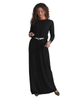 Ellwi 1302 Color Block Drawstring Black Cotton Nursing Nightgown Myselflingerie.com