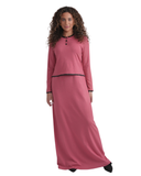 Ellwi Pink with Black Matte Satin Trim Cotton Nursing Nightgown