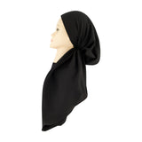 HS650A Black Solid Adjustable Pre-Tied Bandanna with Velvet Grip