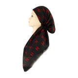 HS659A/L Black/Red C Design Adjustable Pre-Tied Bandanna with Velvet Grip