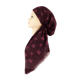 HS659EG Eggplant C Design Adjustable Pre-Tied Bandanna with Velvet Grip