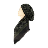 HS660A/S Black/Olive Clover Adjustable Pre-Tied Bandanna with Velvet Grip