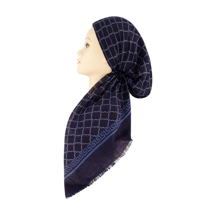 Revaz HS660H Navy Clover Adjustable Pre-Tied Bandanna with Velvet Grip Myselflingerie.com