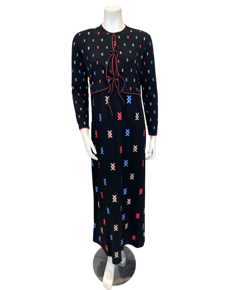 Mega Dreams 392517 Black/Multicolor Bolero Modal Nursing Nightgown Myselflingerie.com