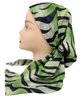 It's Younique PP-ZEB-GN Green Zebra Stripes Pre-Tied Bandanna with Velvet Grip Myselflingerie.com