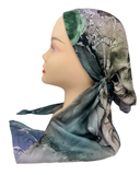 PP-WA-BL Blue Watercolor Pre-Tied Bandanna with Velvet Grip