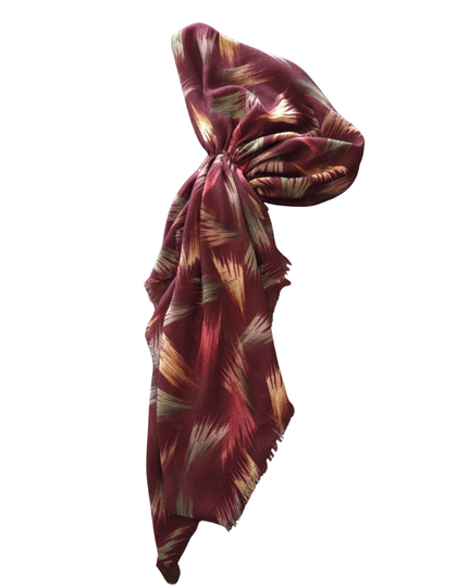 Revaz HS657N Burgundy Paint Strokes Adjustable Pre-Tied Bandanna with Velvet Grip Myselflingerie.com