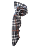HS655A/O Black/Rust Plaid Adjustable Pre-Tied Bandanna with Velvet Grip