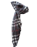 HS655A/N Black/Burgundy Plaid Adjustable Pre-Tied Bandanna with Velvet Grip