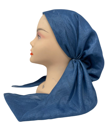 It's Younique PP-SHIM-DN Denim Blue Shimmer Pre-Tied Bandanna with Velvet Grip Myselflingerie.com